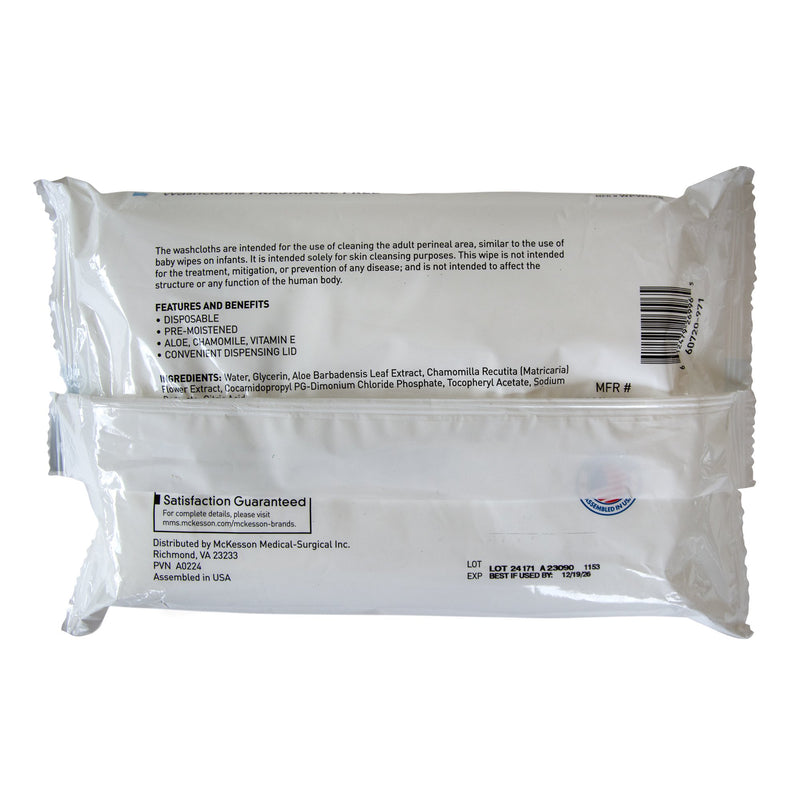 McKesson Personal Cleansing Wipe, Soft Pack, Unscented, 48 Count (WPWU48)