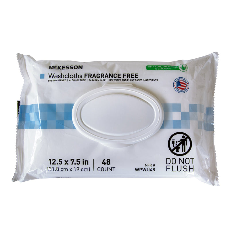 McKesson Personal Cleansing Wipe, Soft Pack, Unscented, 48 Count (WPWU48)