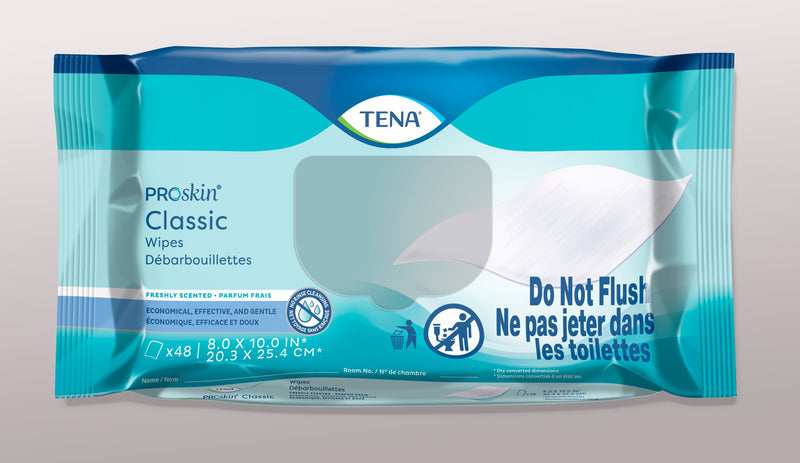 TENA® ProSkin™ Classic Personal Cleansing Wipe, 8 X 10 Inch Soft Pack, Scented (56980)