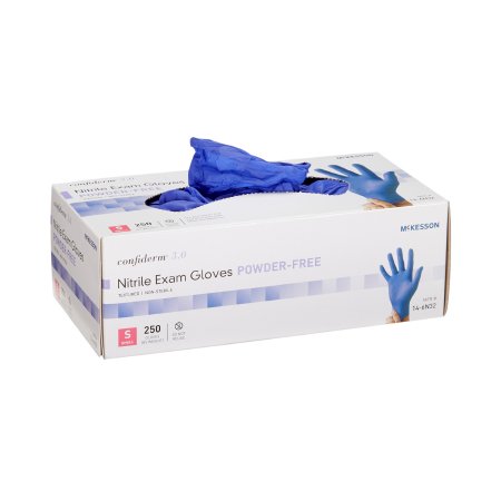 McKesson Confiderm 3.0 9.4 Inch Nitrile Ambidextrous Exam Gloves, 250s