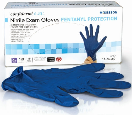 McKesson Confiderm 6.8C 9 Inch Ambidextrous Nitrile Exam Glove, 100s