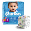 Comfees® Unisex Disposable Contoured Baby Diaper, Kid Design, Moderate Absorbency