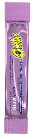 Sqwincher® Quik Stik® Zero Electrolyte Replenishment Drink Mix, Flavored Powder, 0.11 oz. Individual Packet